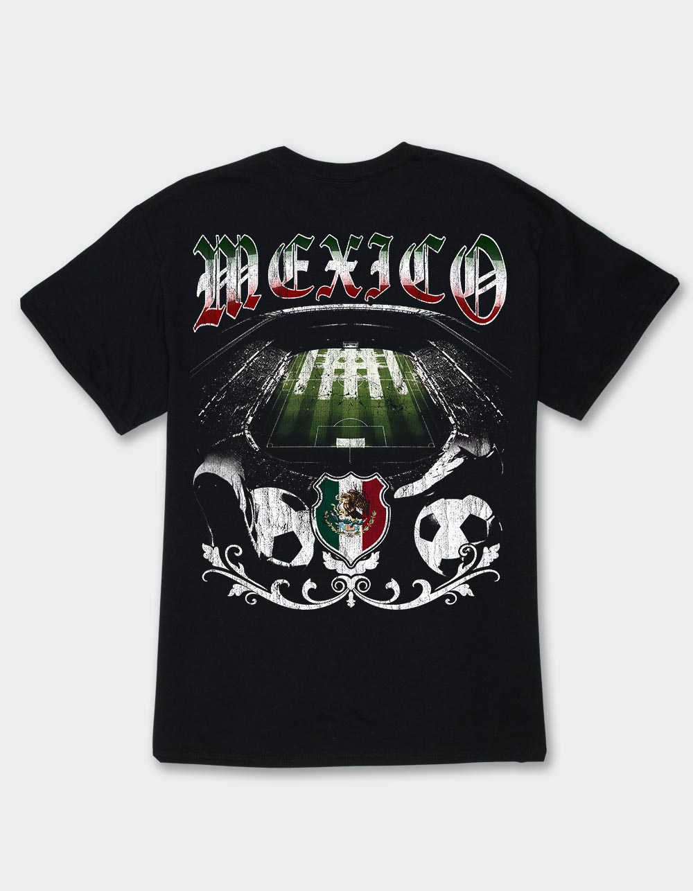 MEXICO Soccer Arena Distressed Unisex Tee - BLACK