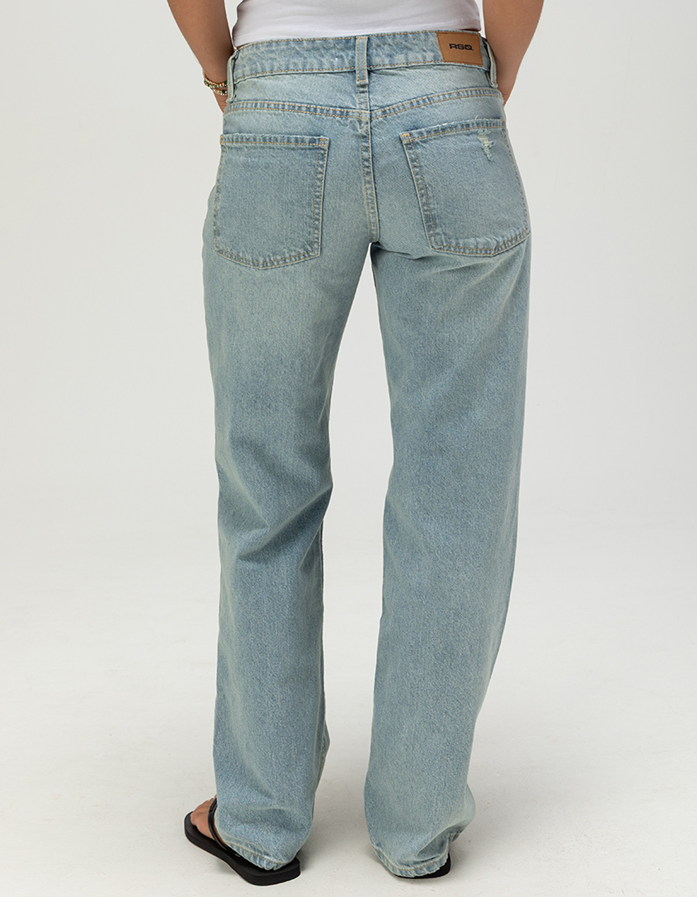 RSQ Womens Low Rise Loose Straight Jeans - LIGHT WASH