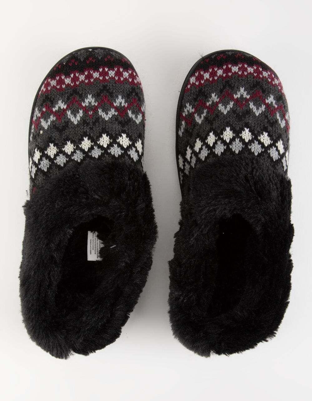 MUK LUKS Fair Isle Fur Clog Womens Slippers - GRAY | Tillys