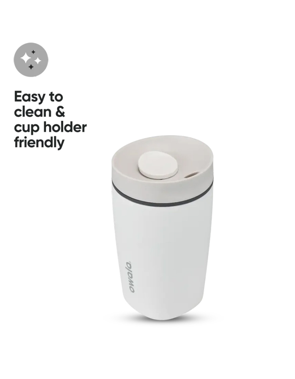 OWALA SmoothSip® Slider 12 oz Tumbler - SHY MARSHMALLOW