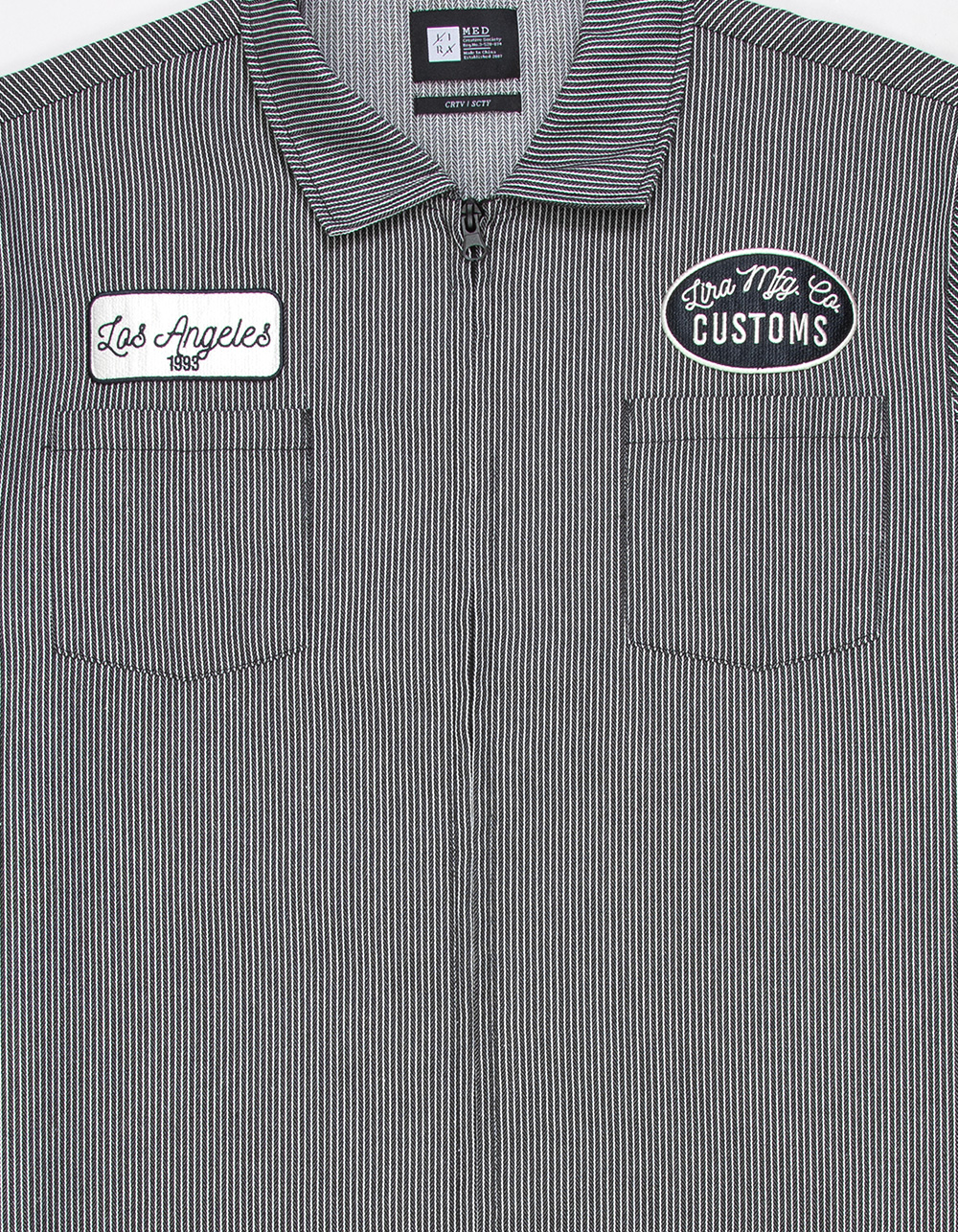 LIRA Garage Mens Zip-Up Shirt - BLK/WHT