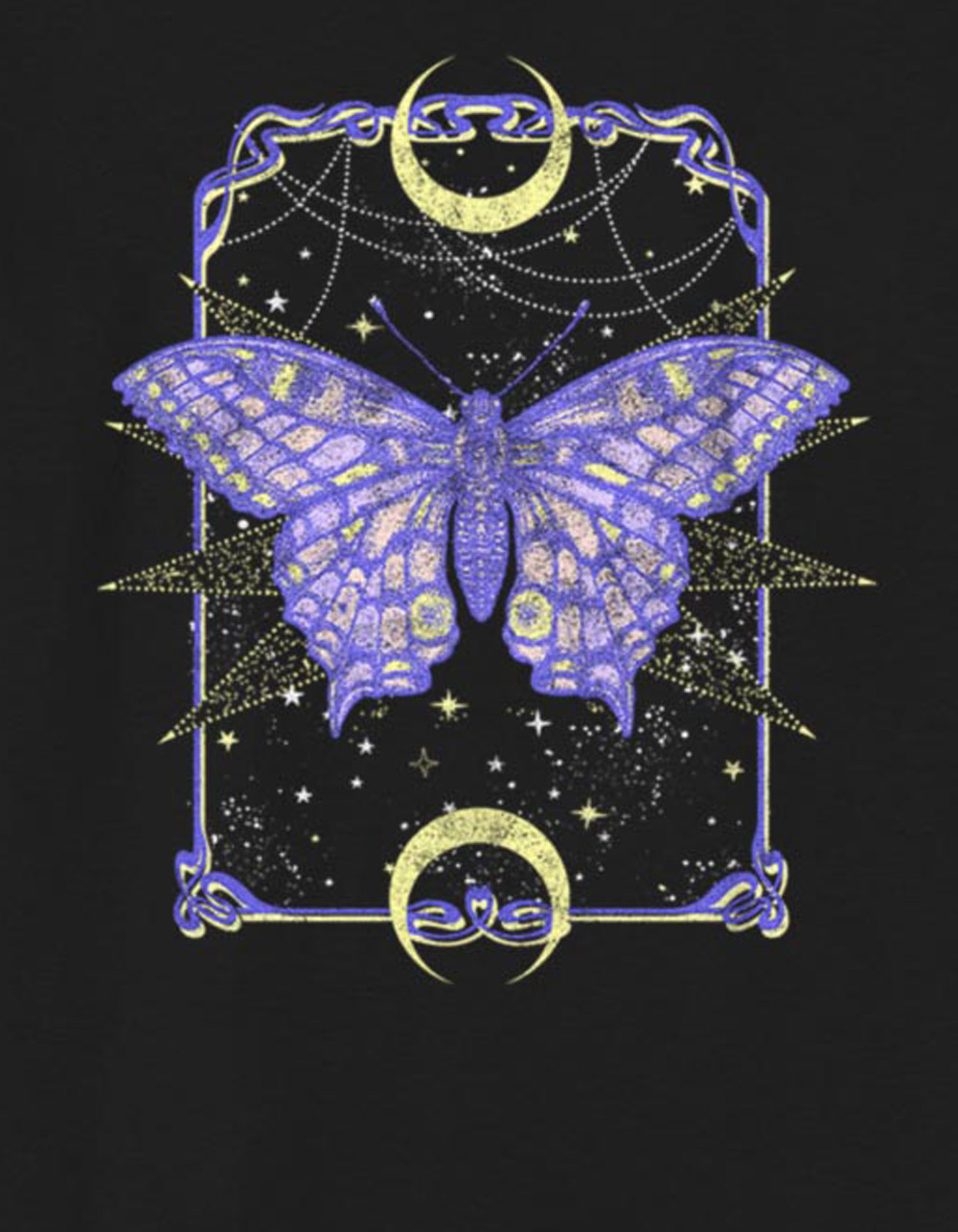 BUTTERFLY Moon Tarot Unisex Kids Tee - BLACK