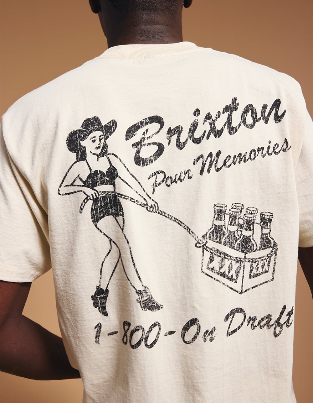 BRIXTON On Draft Mens Tee - CREAM