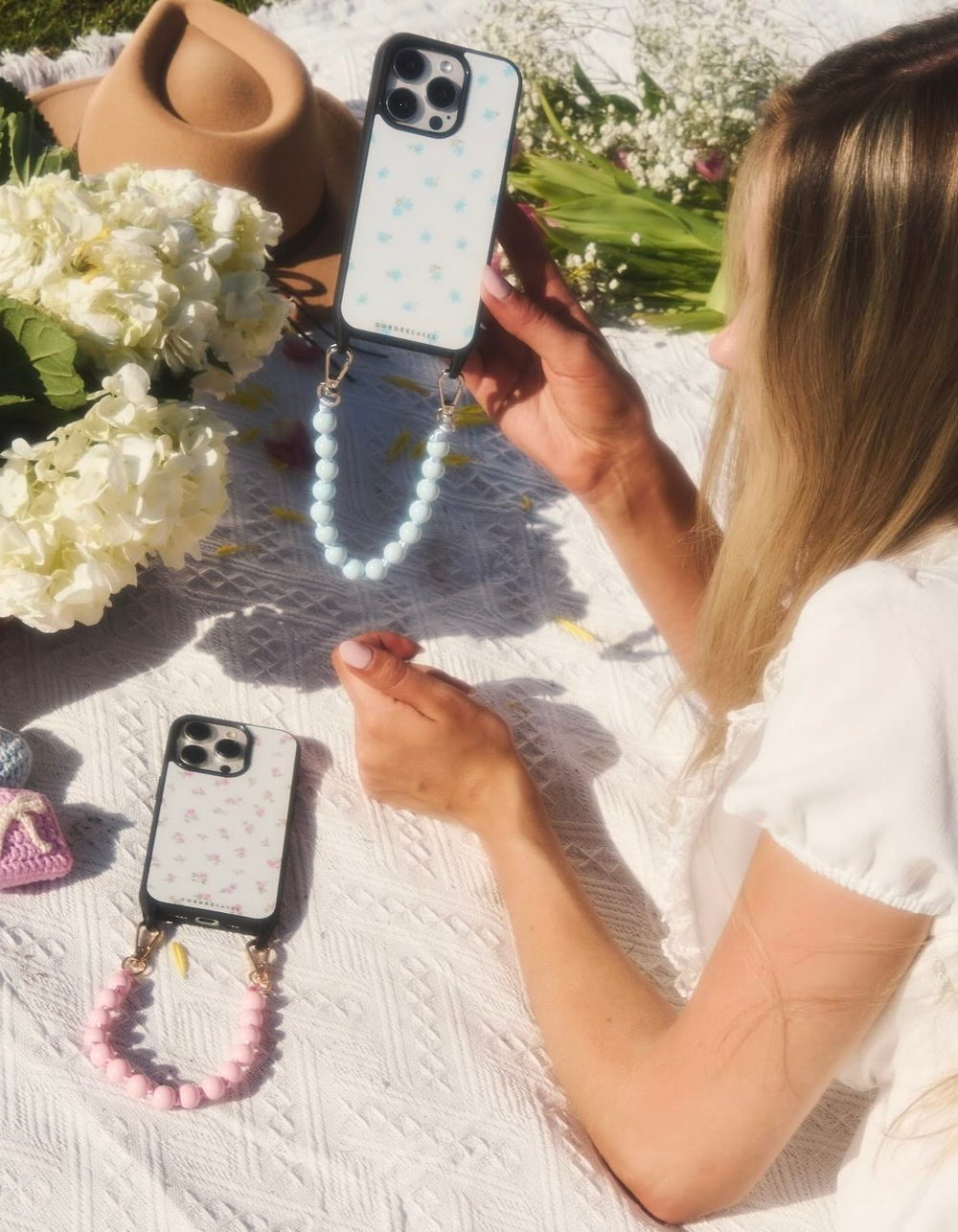 CORDEE CASES Peony Picnic iPhone Pro Max MagSafe Wristlet Set