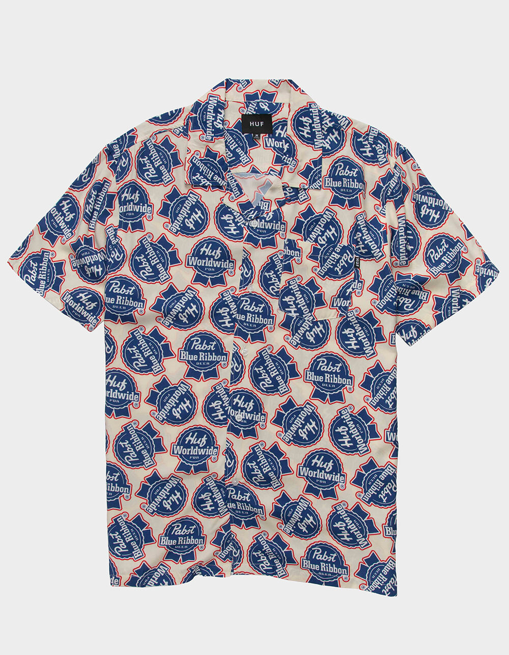 HUF x Pabst Blue Ribbon Mens Button Up Shirt - NATURAL | Tillys