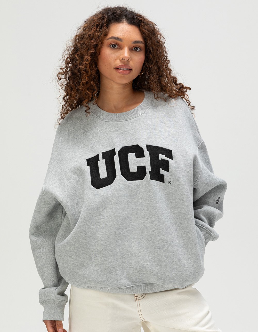 HYPE AND VICE University Of Central Florida Womens Crewneck Sweatshirt - HEATHER GRAY