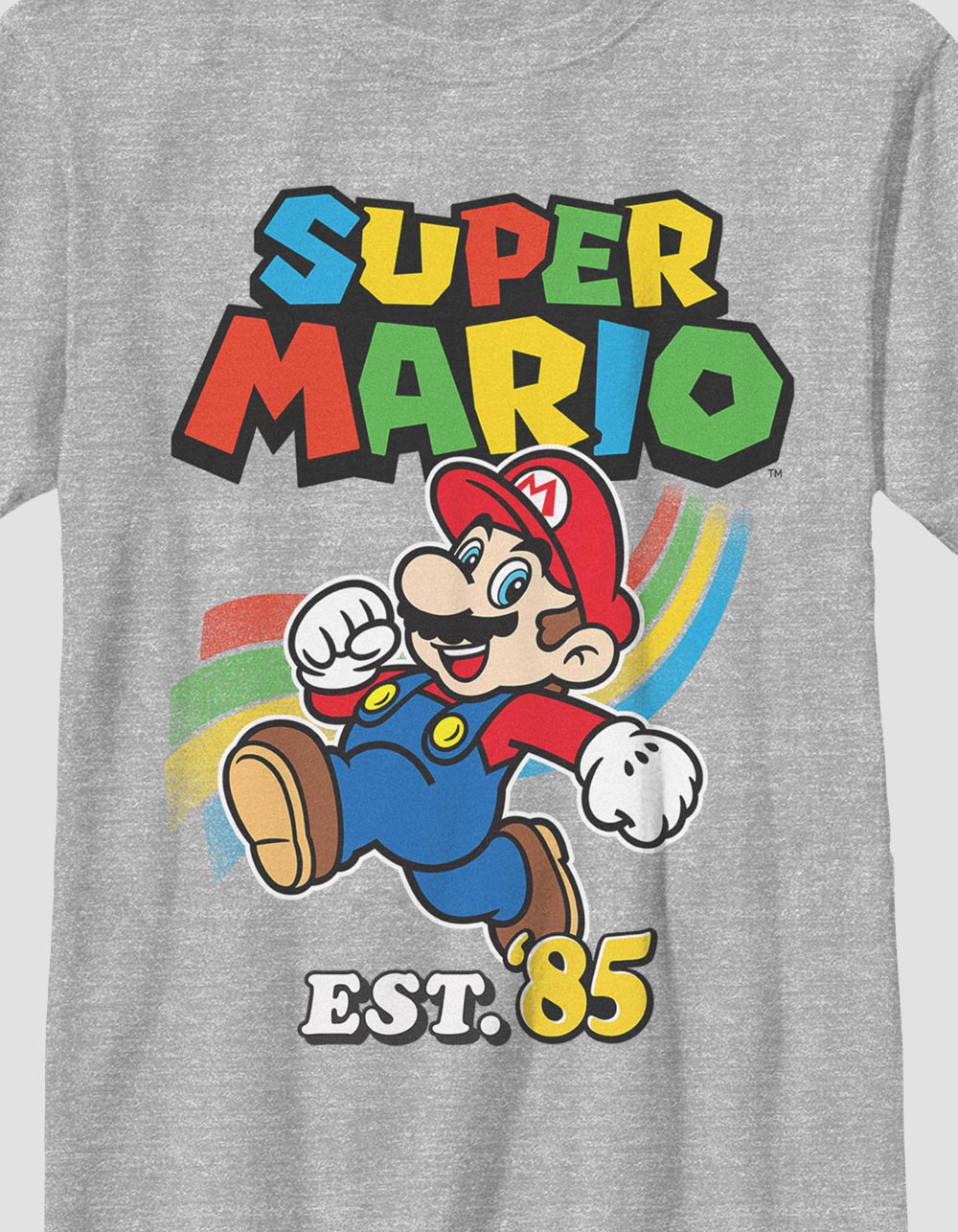 SUPER MARIO Good New Vibes Unisex Kids Tee - HEATHER GRAY