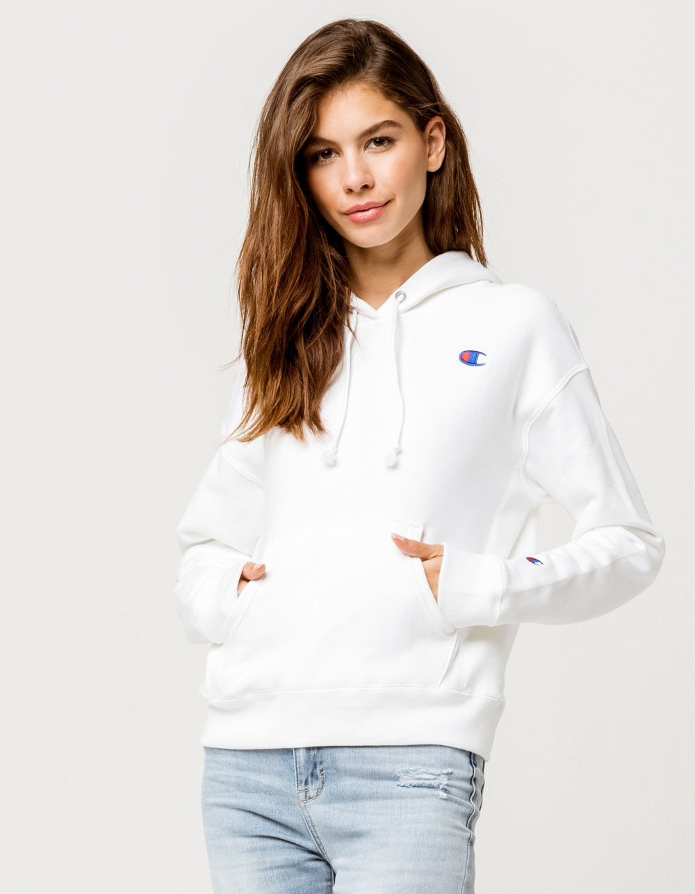 CHAMPION Reverse Weave White Womens Hoodie - WHITE | Tillys