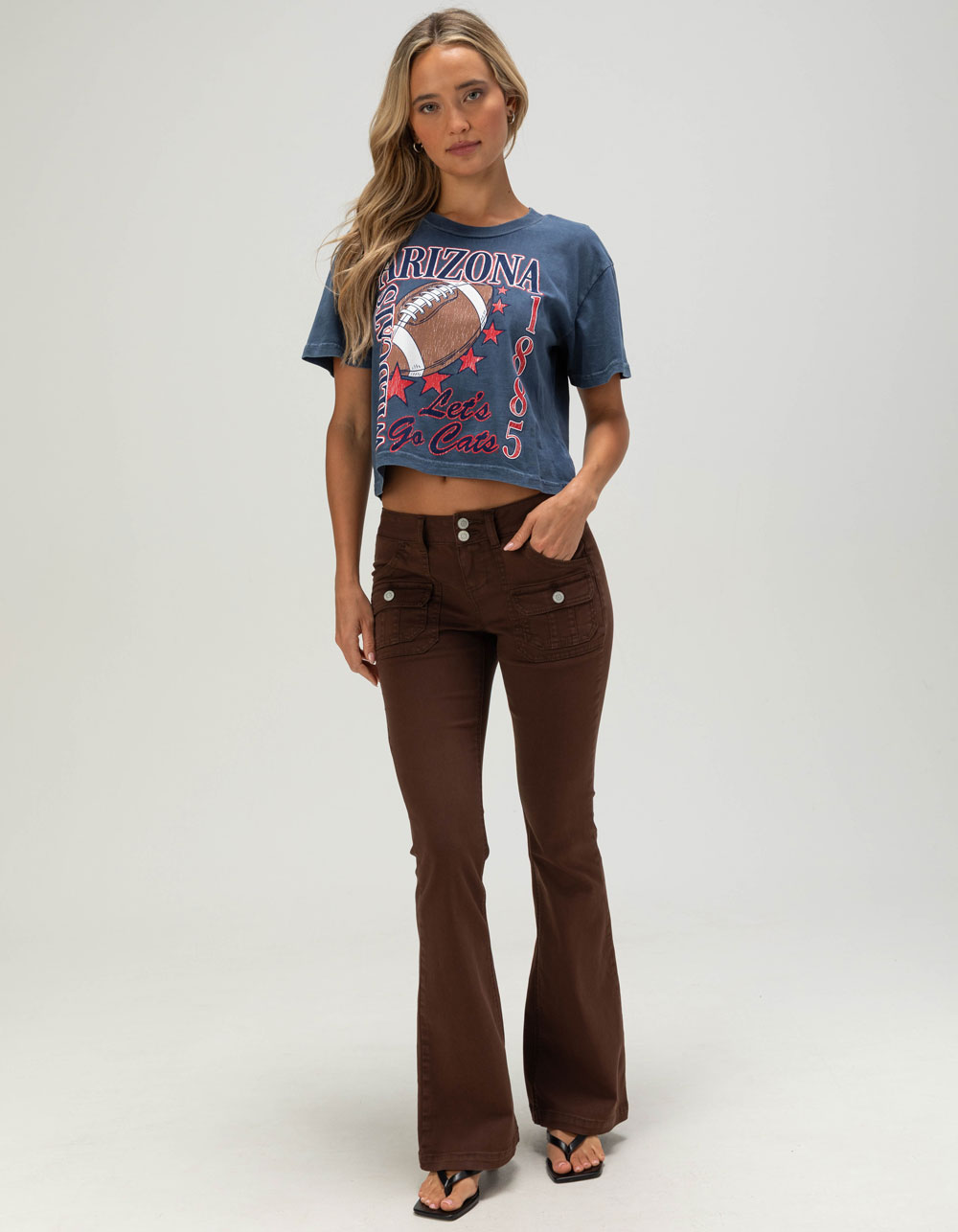CHICKA-D University of Arizona Short 'n Sweet Womens Crop Tee - BLUE