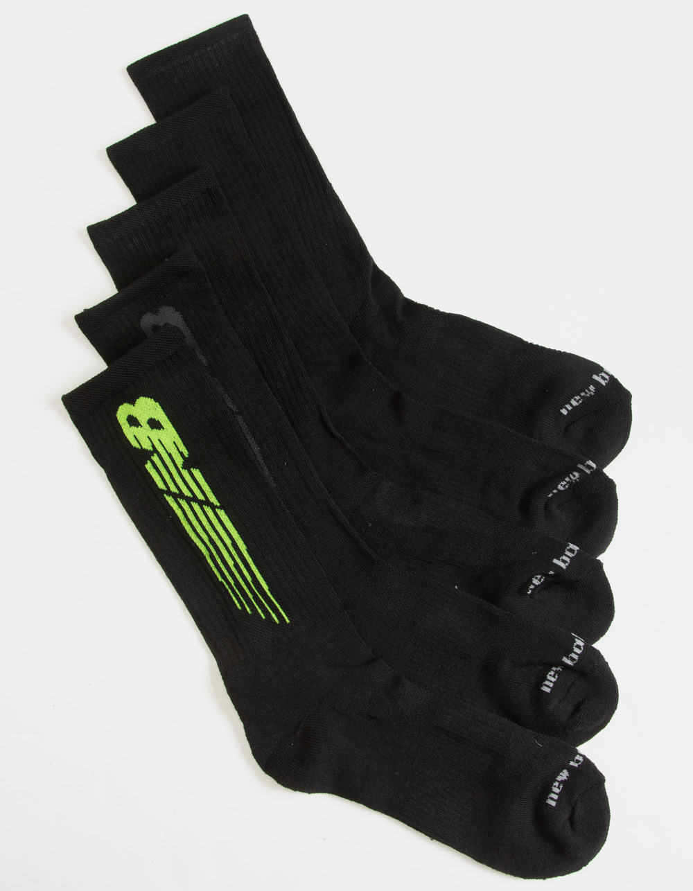 NEW BALANCE Athletic 5 Pack Mens Crew Socks BLACK Tillys