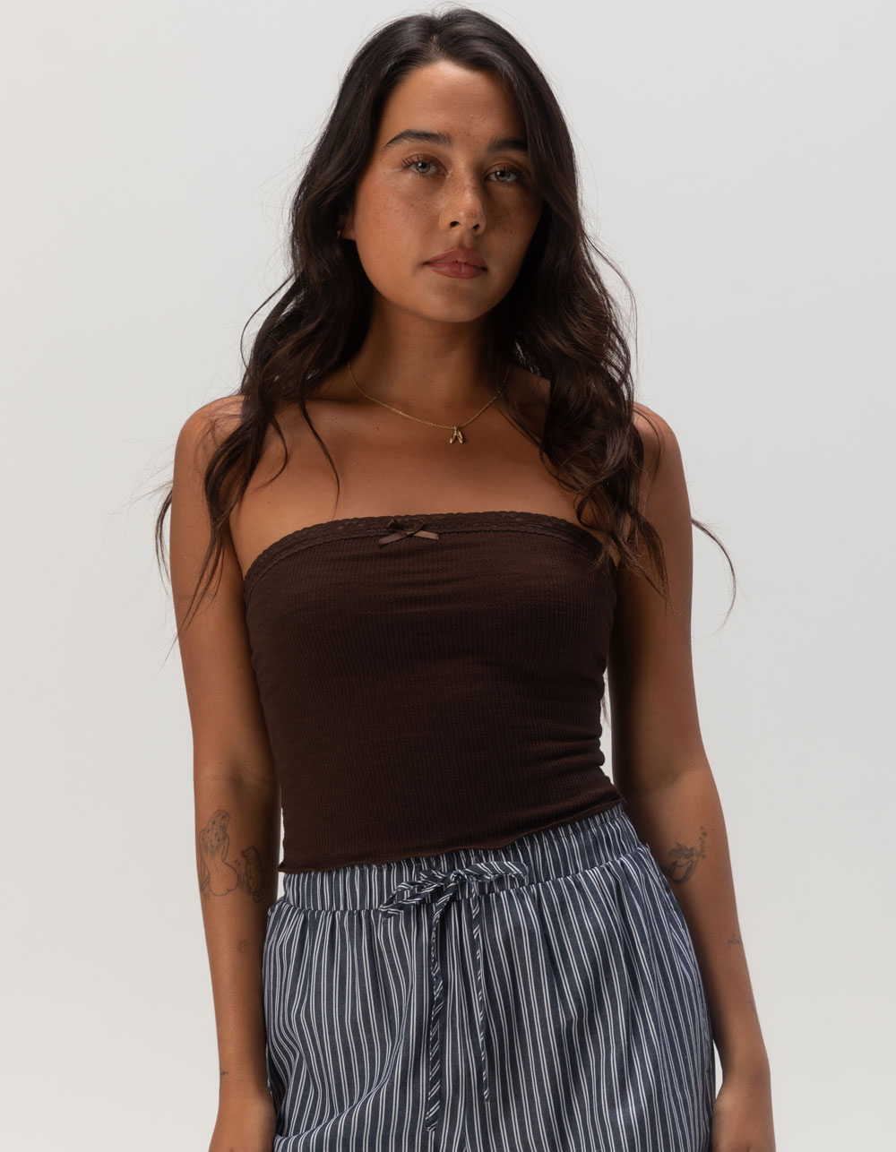 Lettuce Lace Trim Tube Top