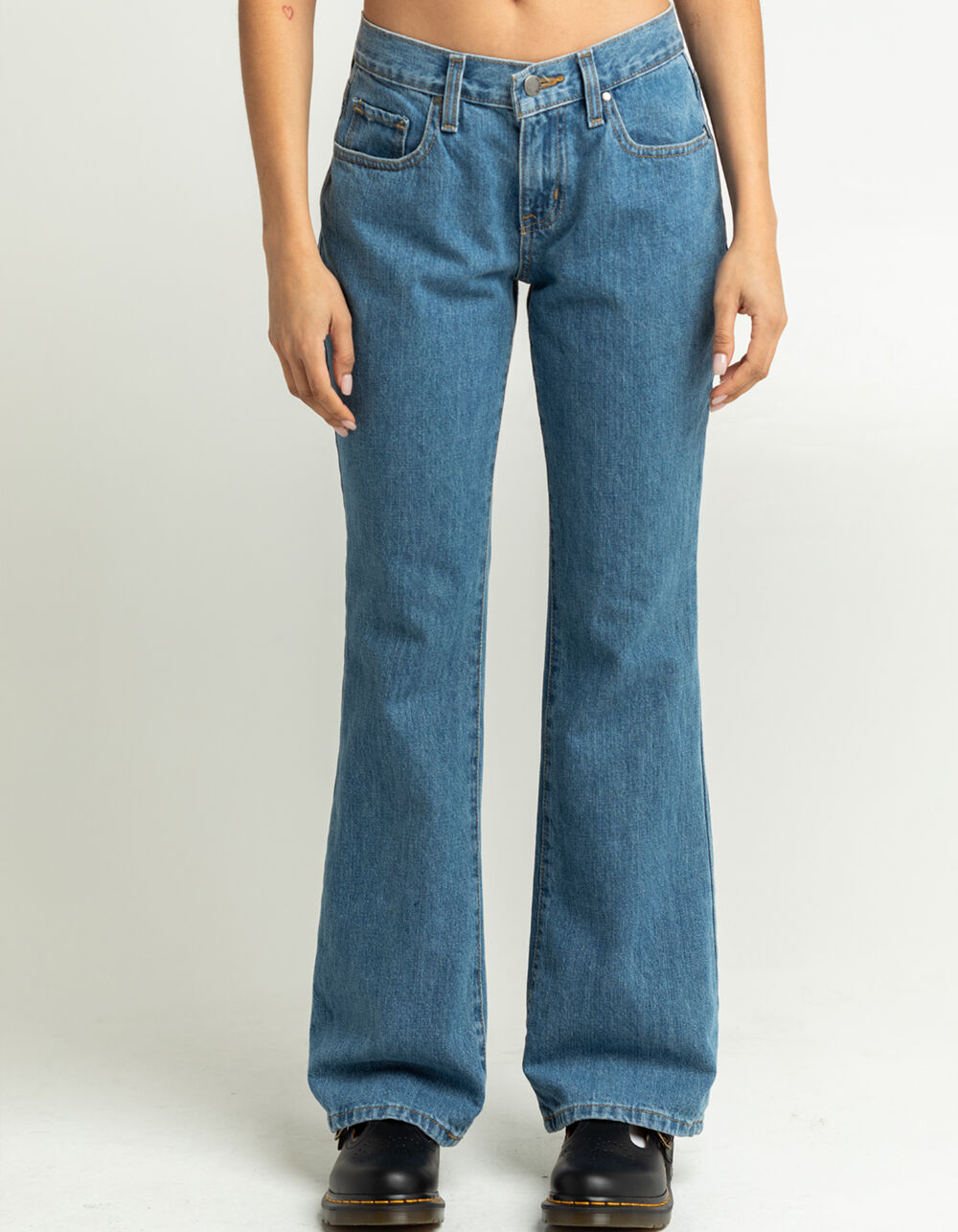 RSQ Womens Low Rise Flare Jeans MEDIUM WASH Tillys