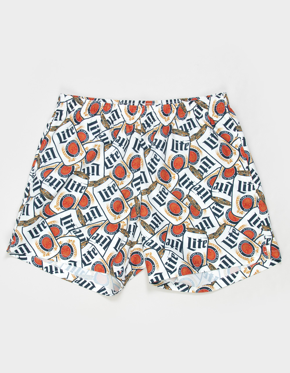 MILLER LITE Can Jam Mens Swim Trunks - WHITE
