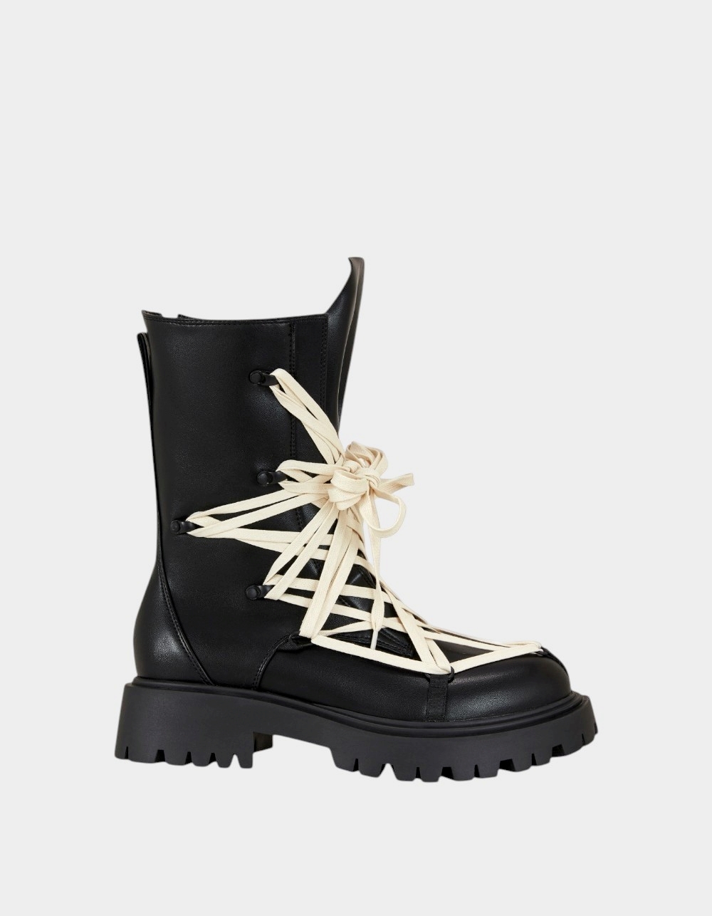 AZALEA WANG Arjun Womens Combat Boots - BLACK
