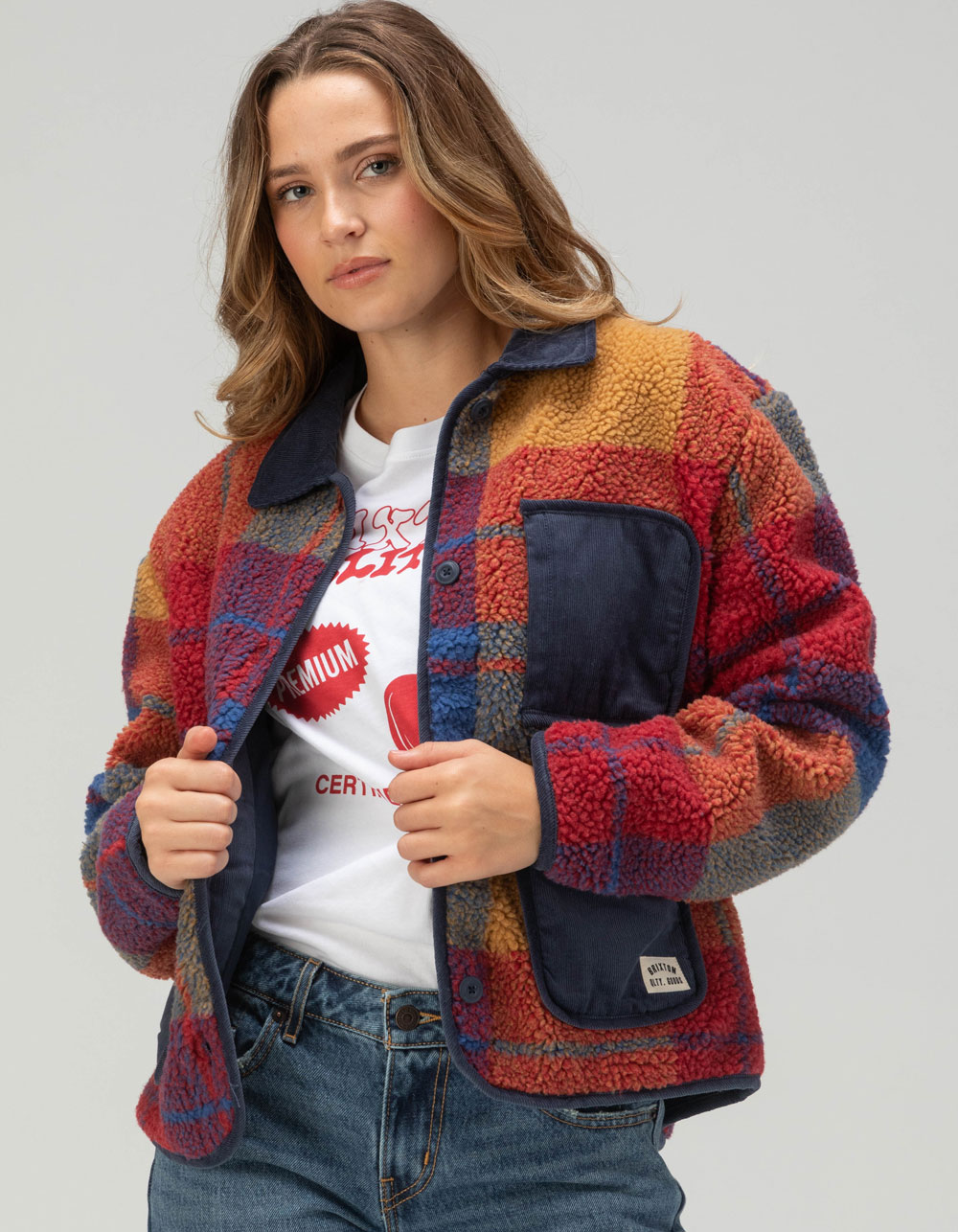 BRIXTON Delilah Womens Sherpa Jacket - MULTI | Tillys