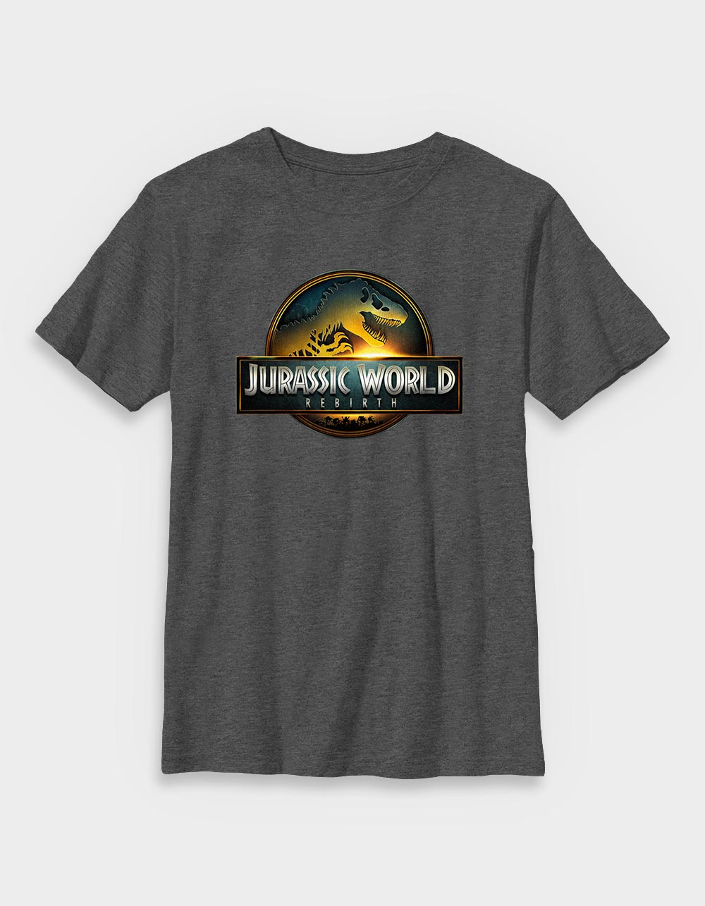 JURASSIC WORLD REBIRTH Logo Unisex Kids Tee - CHARCOAL