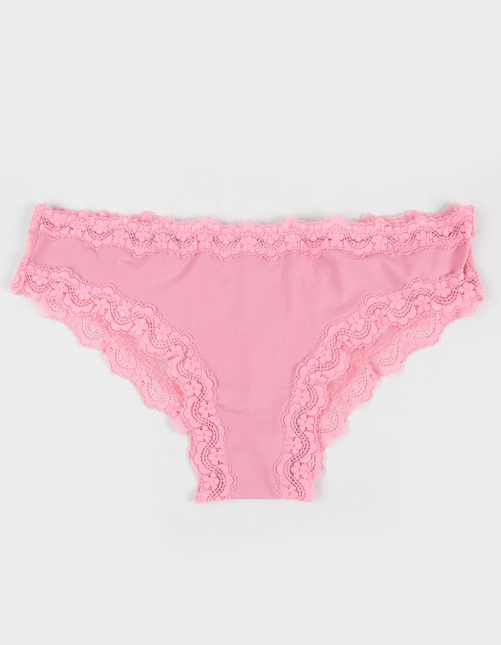 FULL TILT Polka Dot Lace Trim Bikini Panties - PINK