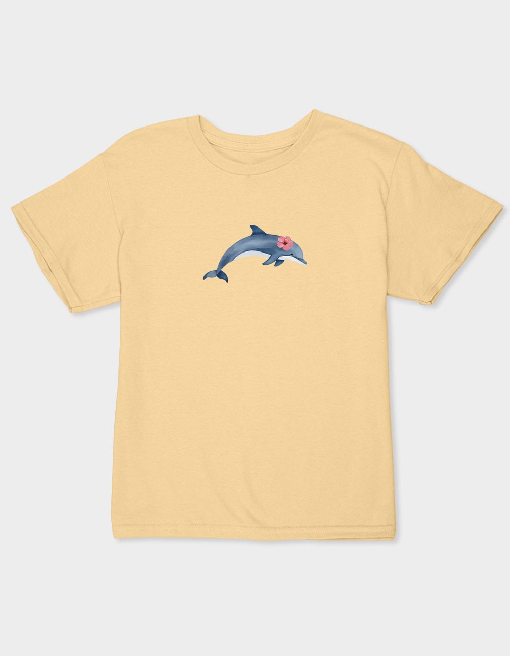 DOLPHIN Coastal Bloom Unisex Kids Tee - LT YELLOW