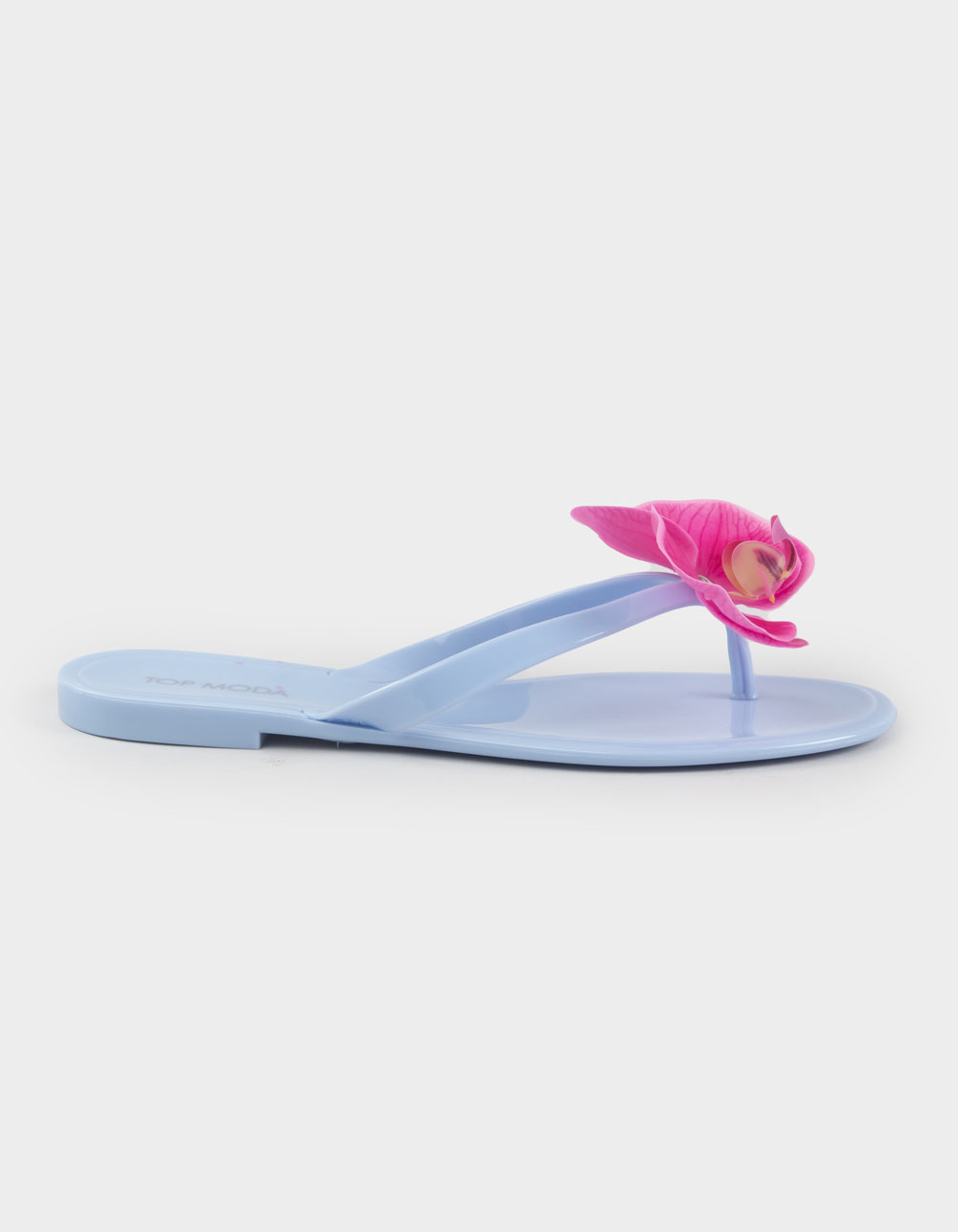 TOP MODA Hibiscus Womens Flip Flops - LIGHT BLUE