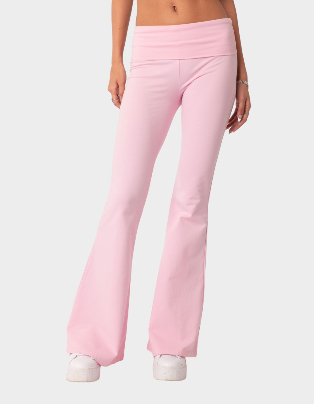 EDIKTED Naomi Flared Womens Pants - LIGHT PINK