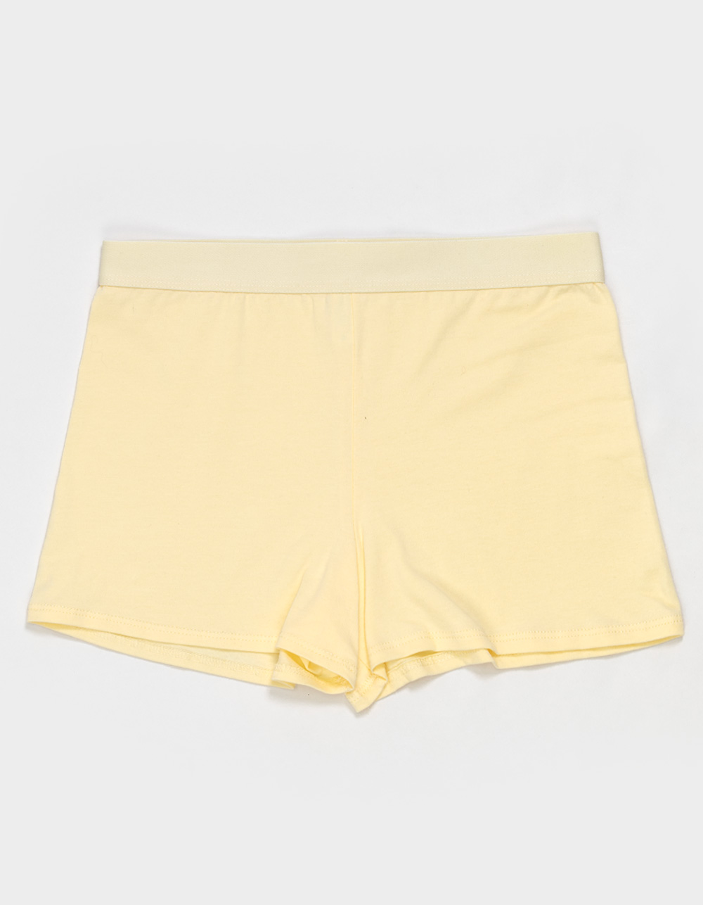 FULL TILT Waistband Cotton Boyshorts - LIGHT YELLOW