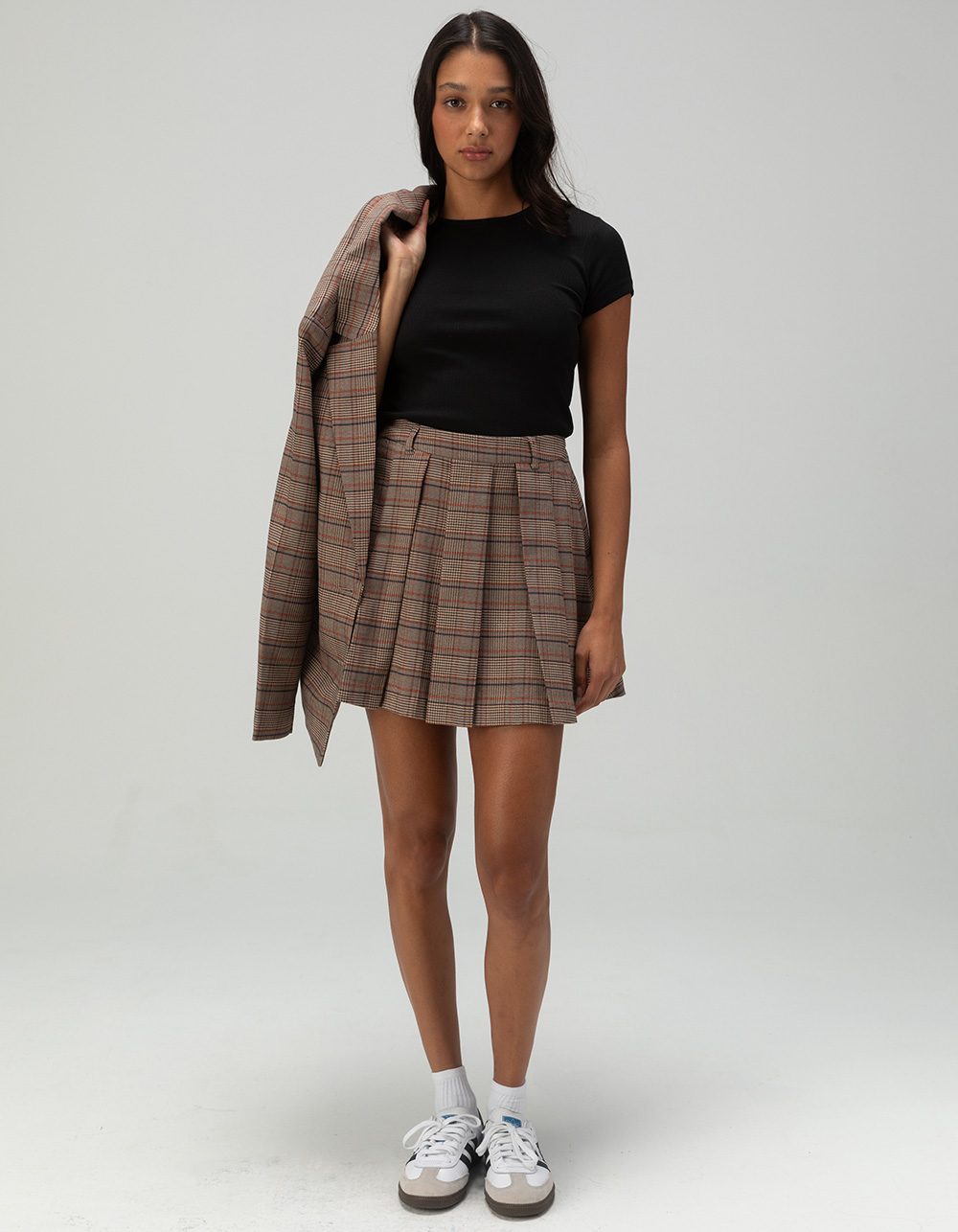 VERO MODA Ellie Womens Plaid Skirt - BROWN COMBO