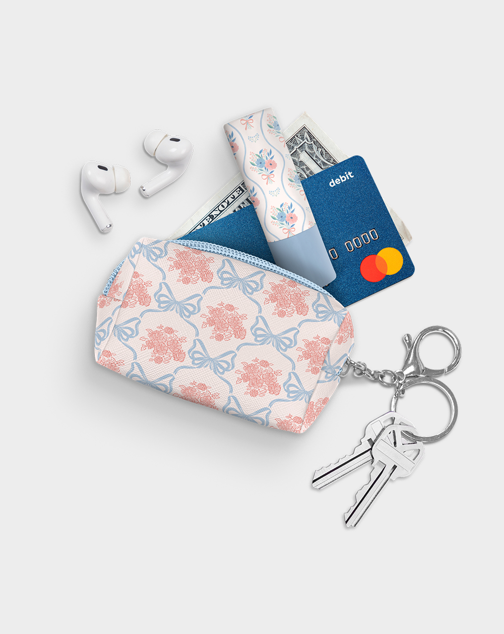 STUDIO OH! Romantic Rococo Key Chain Pouch - WHITE