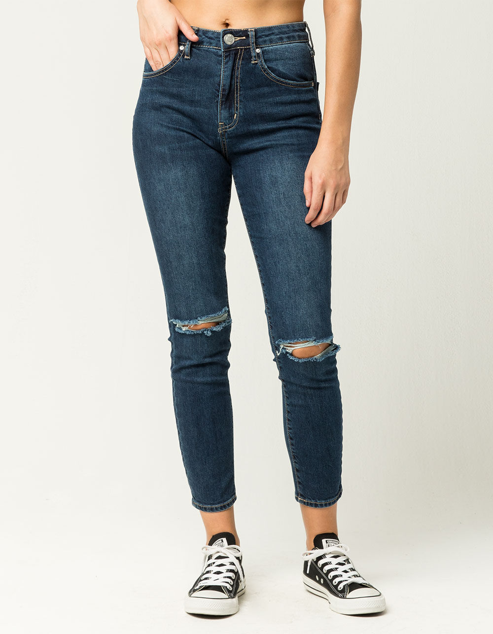 RSQ Womens Mom Ripped Jeans image number 0