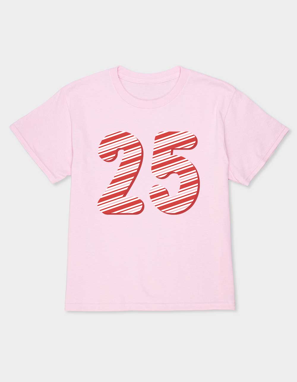 CANDY CANE 25 Stripes Unisex Kids Tee - LIGHT PINK