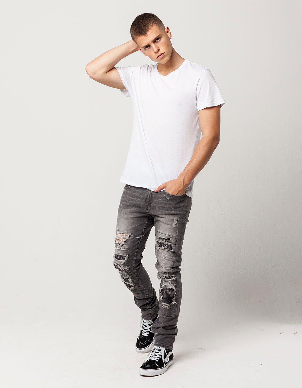 RSQ Seattle Moto Mens Skinny Tapered Ripped Jeans - EURO | Tillys