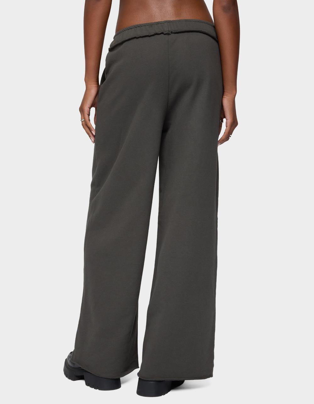 EDIKTED Wrenn Studded Wide Leg Sweatpants - GRAY