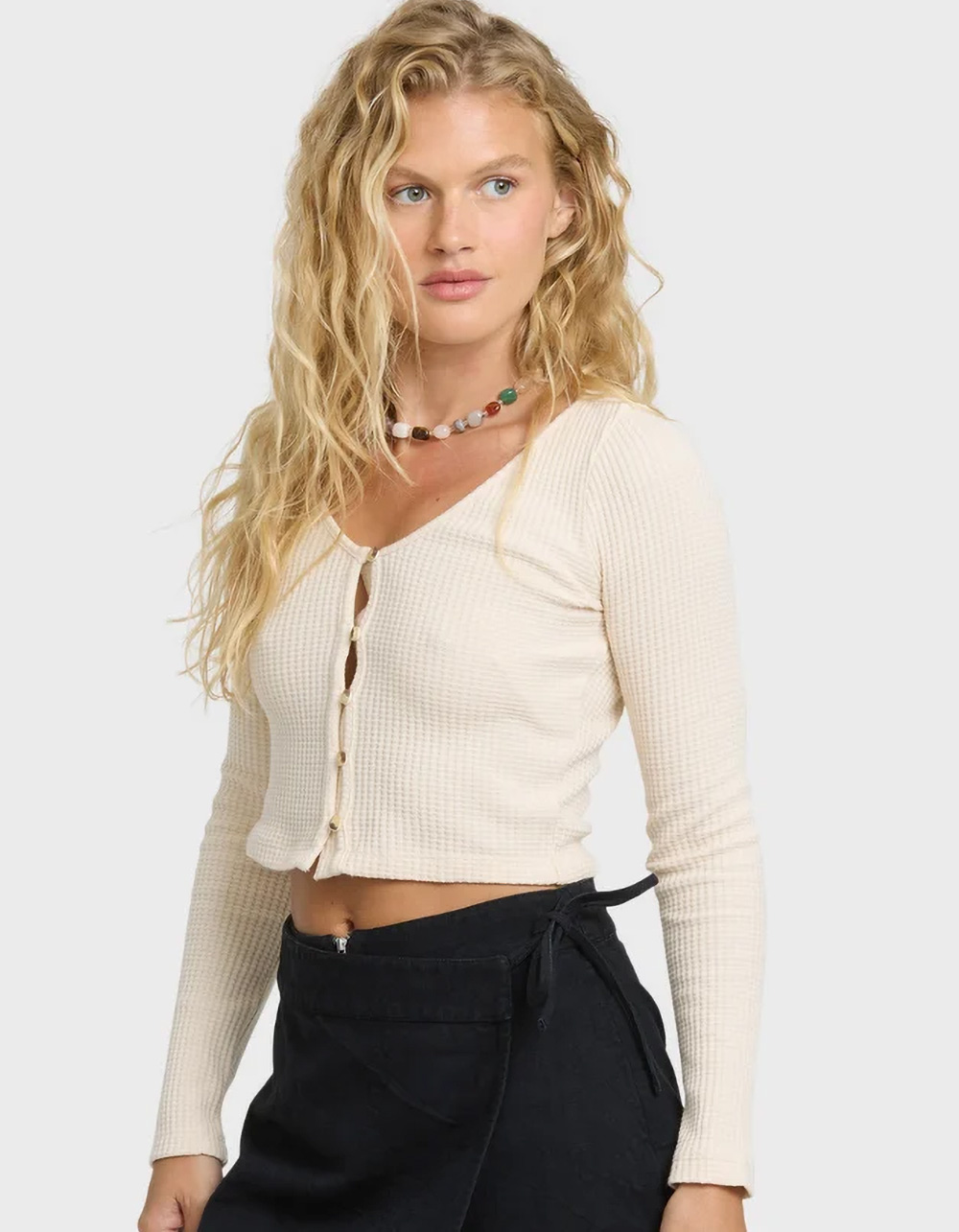 BILLABONG Paxton Womens Long Sleeve Top - CREAM