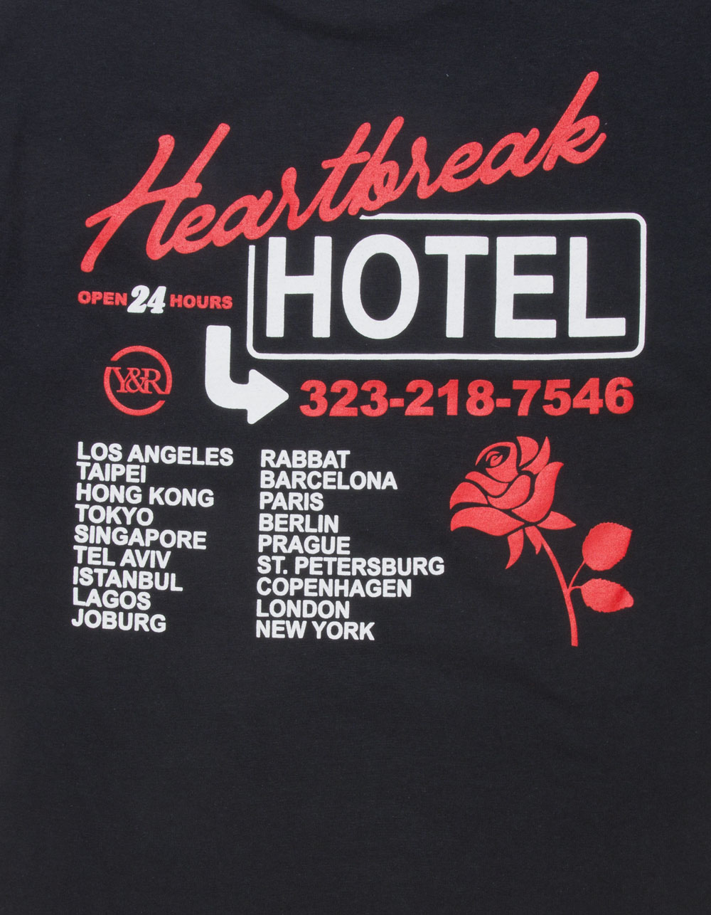 YOUNG & RECKLESS Heartbreak Hotel Mens Tee - BLACK