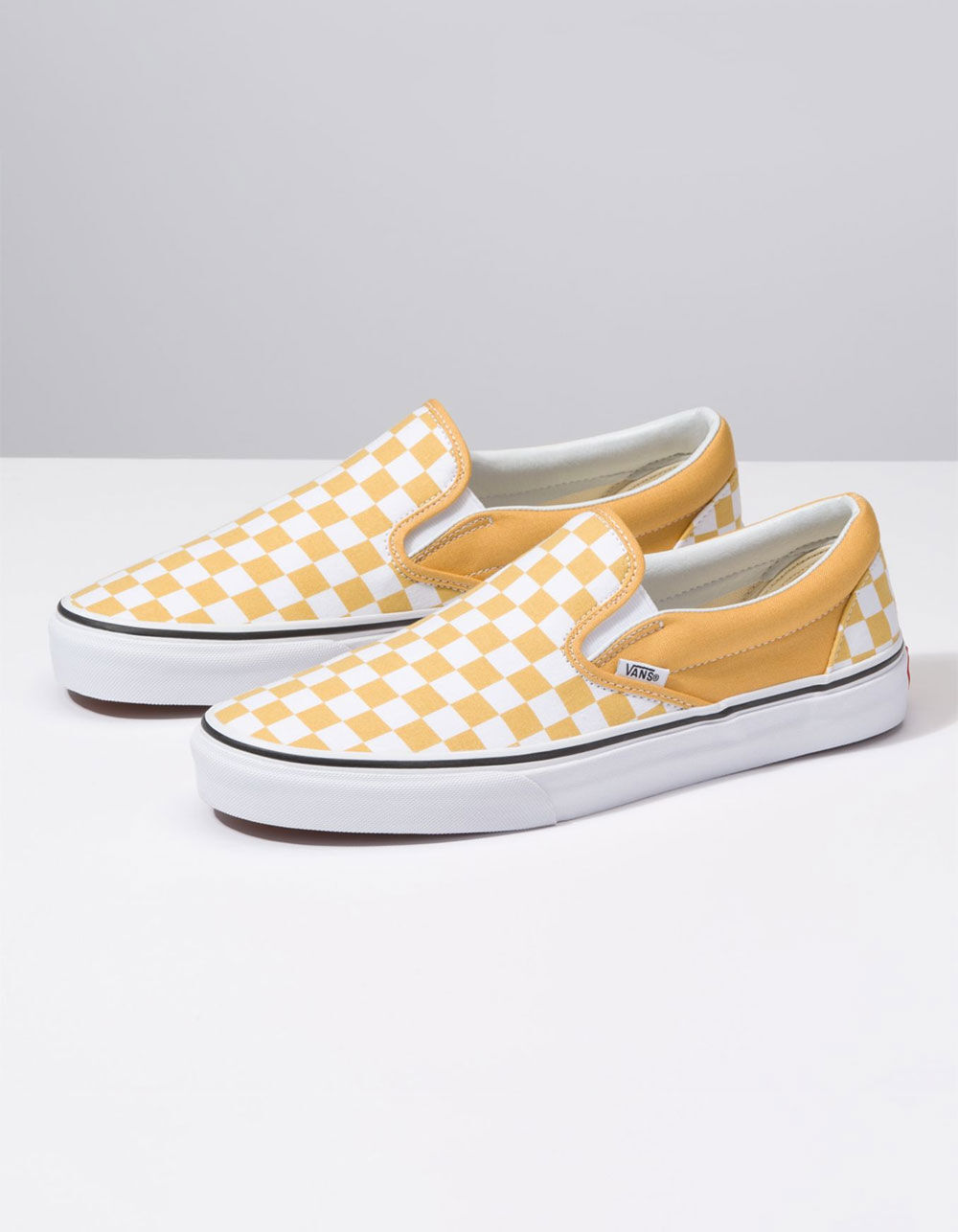 Vans Classic Slip On Checkerboard Men Yellow White Skate Shoe Casual  Trainers