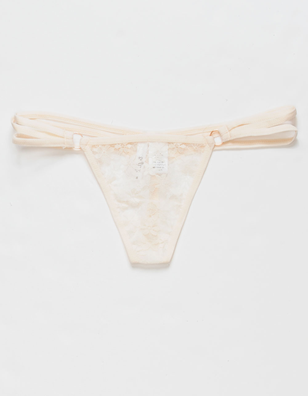 FULL TILT Strappy Side Lace Thong - OFF WHITE