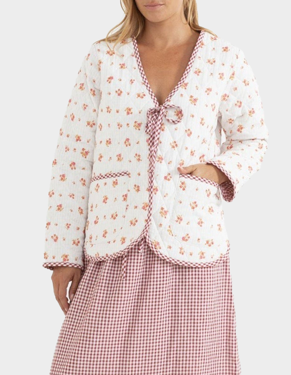 RHYTHM Rosie Womens Quilted Jacket - WHITE COMBO