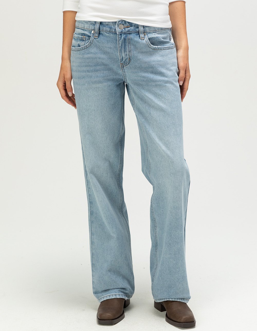 RSQ Womens Low Rise Loose Straight Jeans - TINTED DENIM