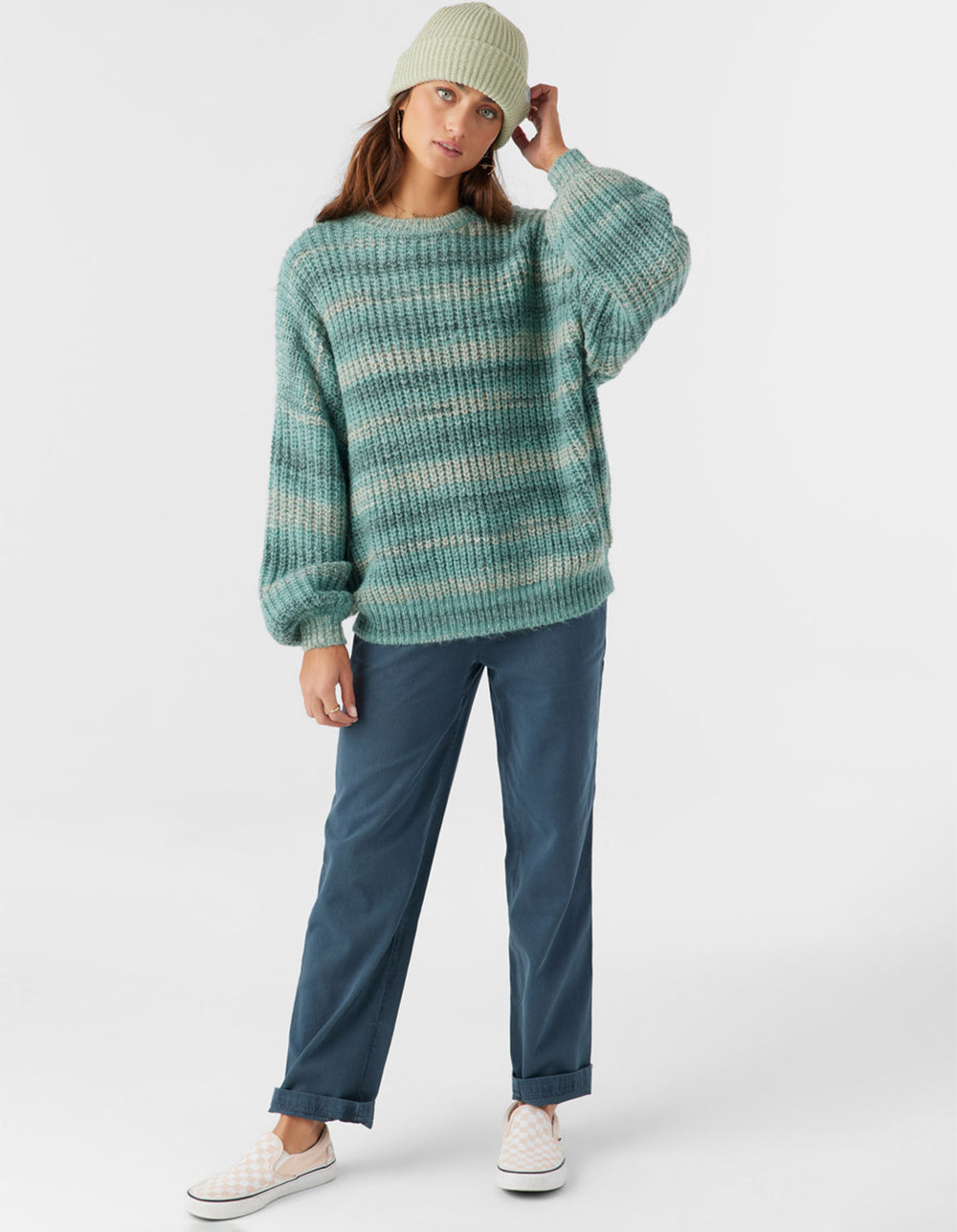 O'NEILL Bayou Ombre Womens Striped Slouchy Sweater - BLUE COMBO