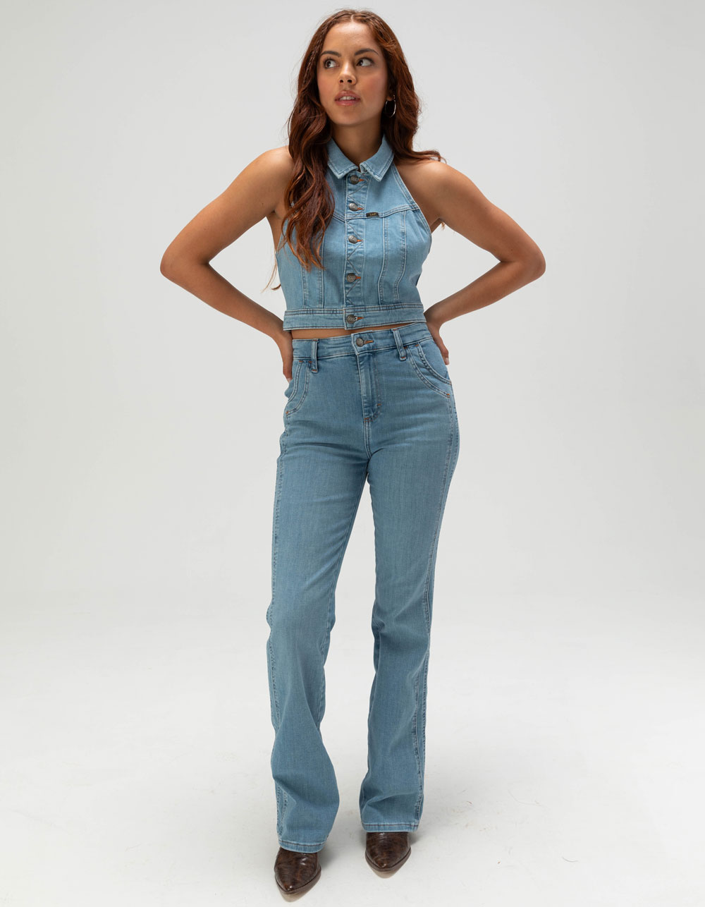 LEE Seamed DENIM Womens Halter Top