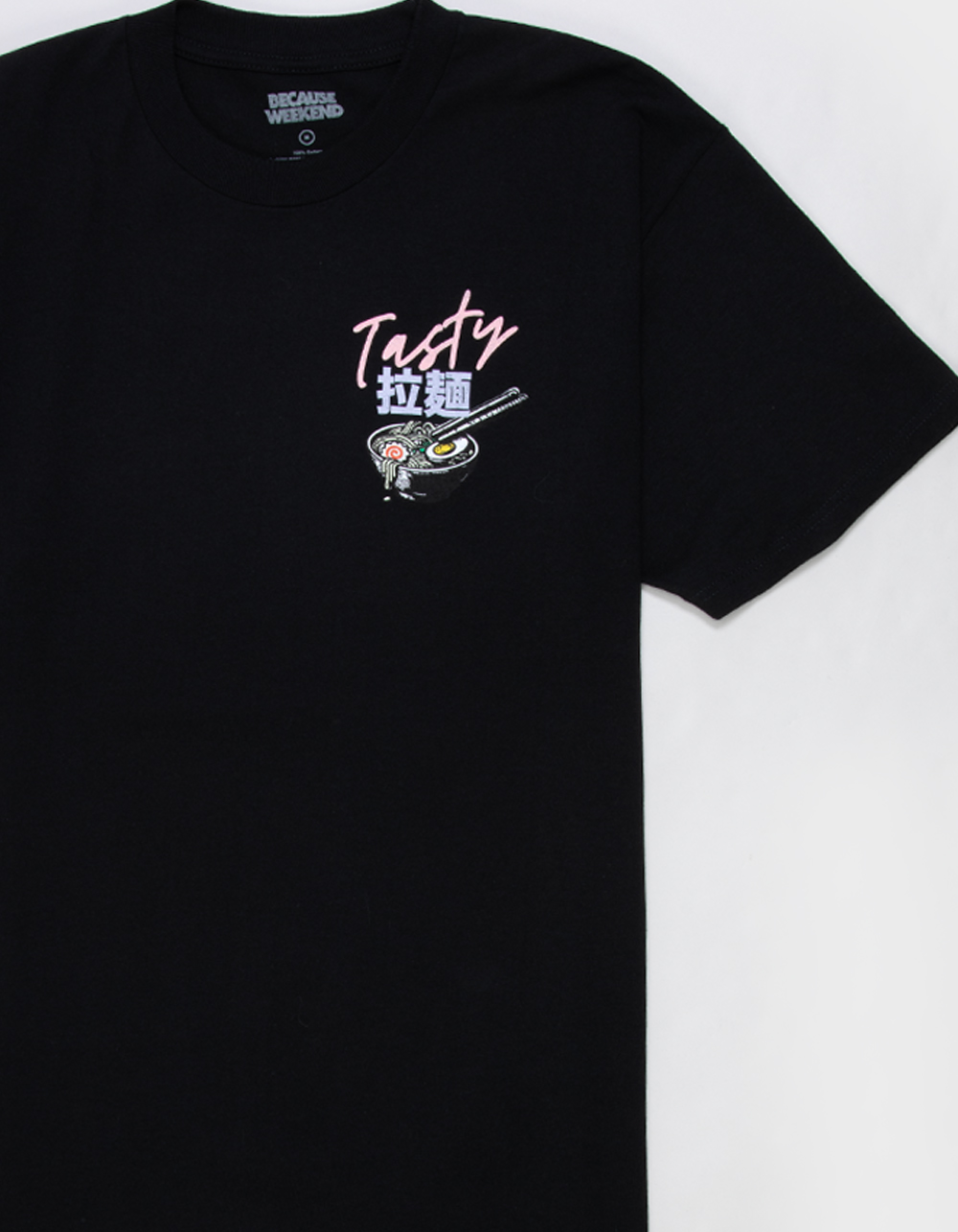 BECAUSE WEEKEND Ramen Mens Tee - BLACK