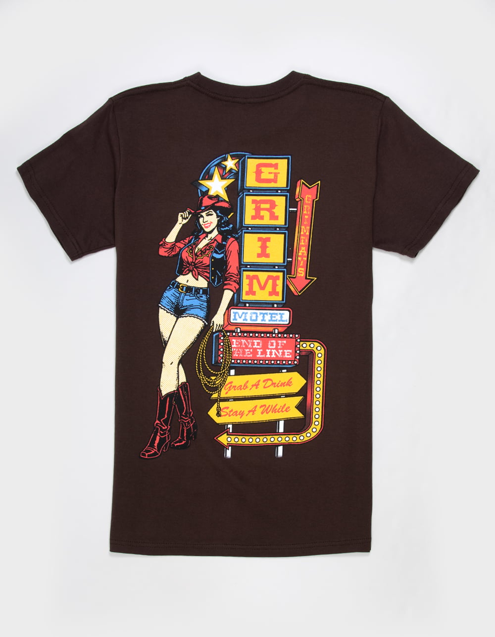 GRIM DAYS Motel Mens Tee - BROWN
