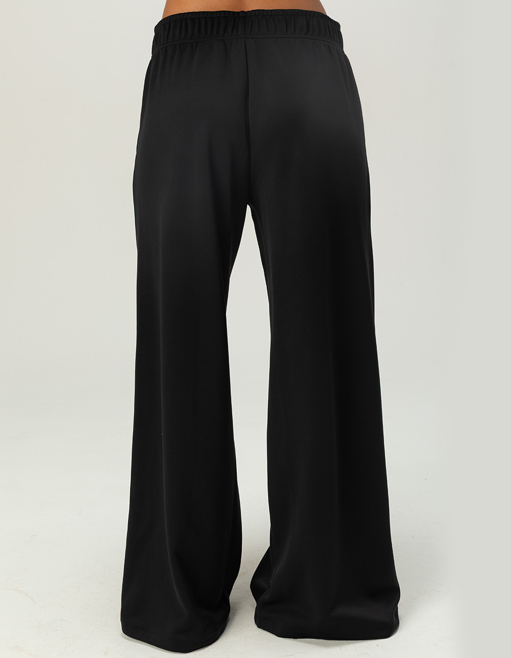 NIKE Sportswear Womens Mid Rise Wide Leg Track Pants - BLACK