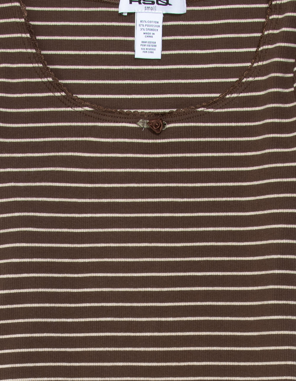 RSQ Girls Stripe Scoop Neck Top - BROWN COMBO