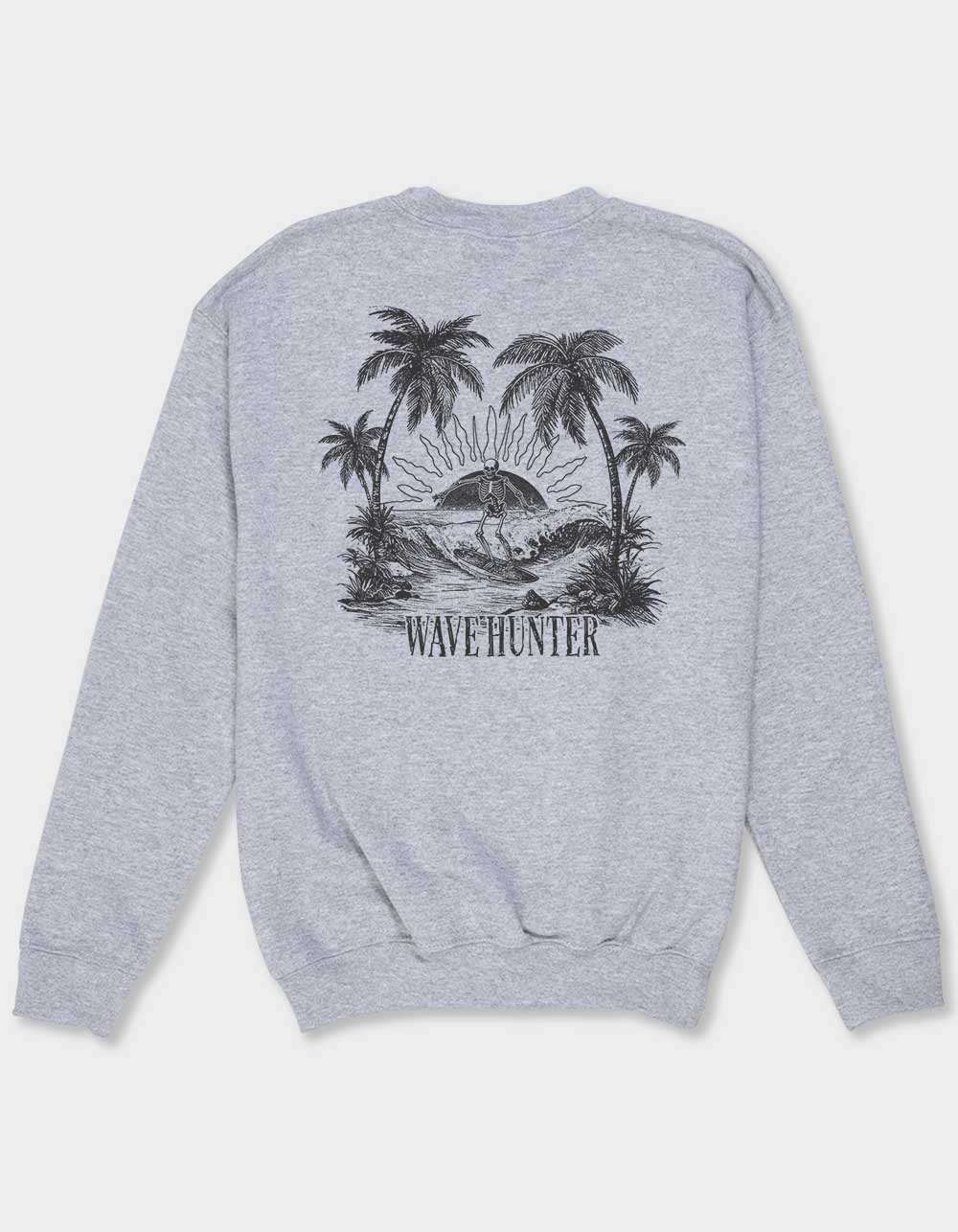 ISLAND Wave Hunter Unisex Kids Crewneck Sweatshirt - HEATHER GRAY
