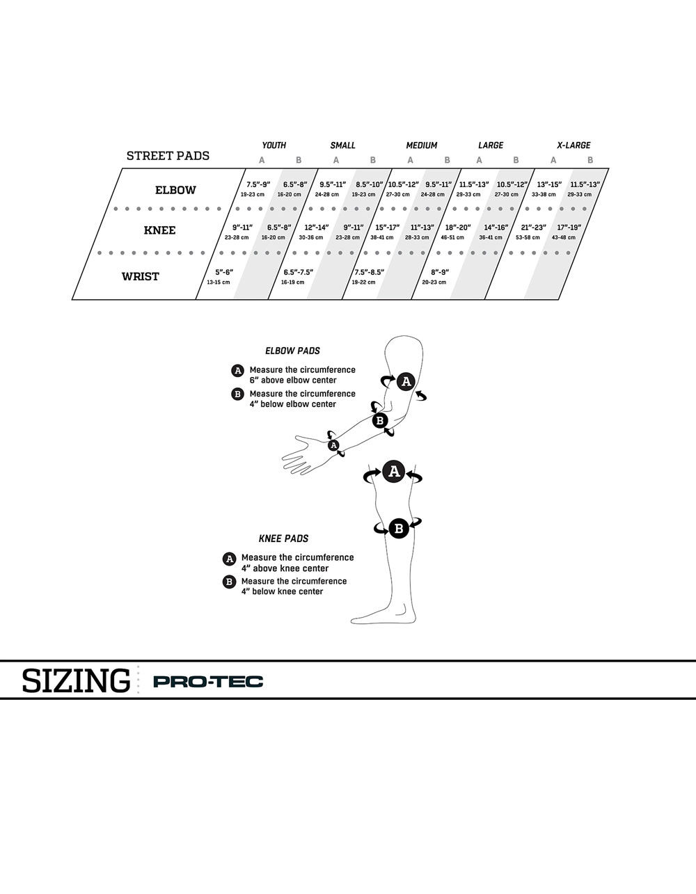 Protec Knee Pads Size Chart visitchile.cl