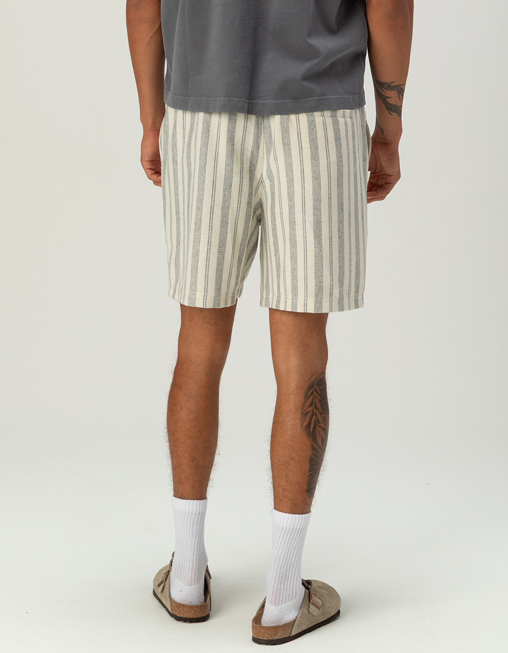 RSQ Mens Stripe Pull On Shorts - Cream/Multi