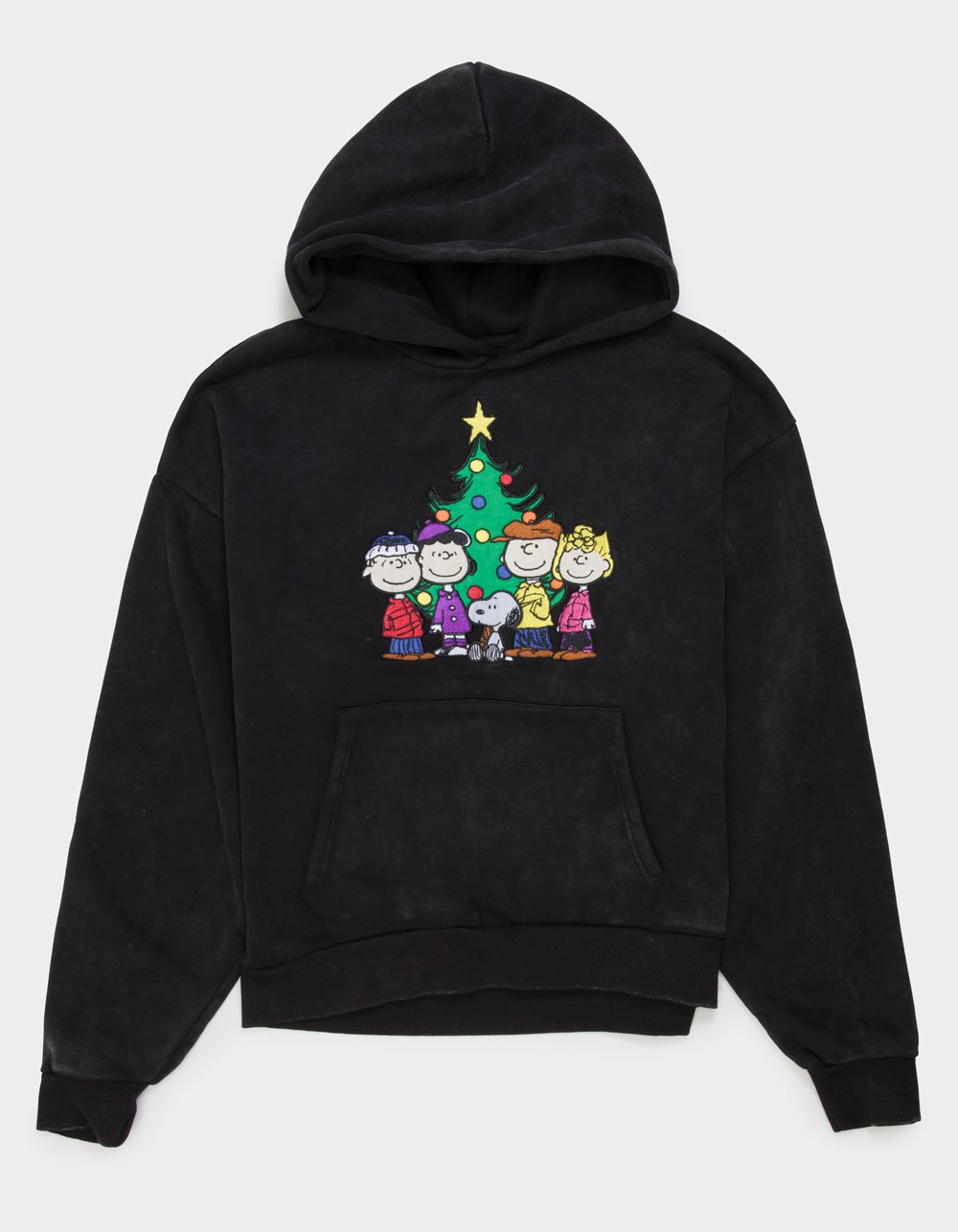 RSQ x Peanuts ChristmasTree Mens Hoodie - BLACK