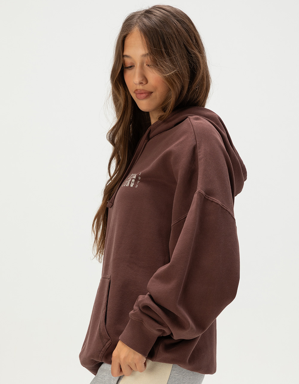 BILLABONG Sun & Waves Womens Oversized Hoodie - BROWN