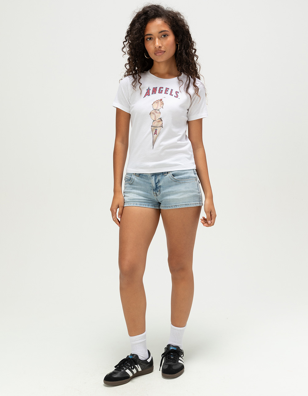 TINY TURNIP Los Angeles Angels Scoop Womens Tee - WHITE