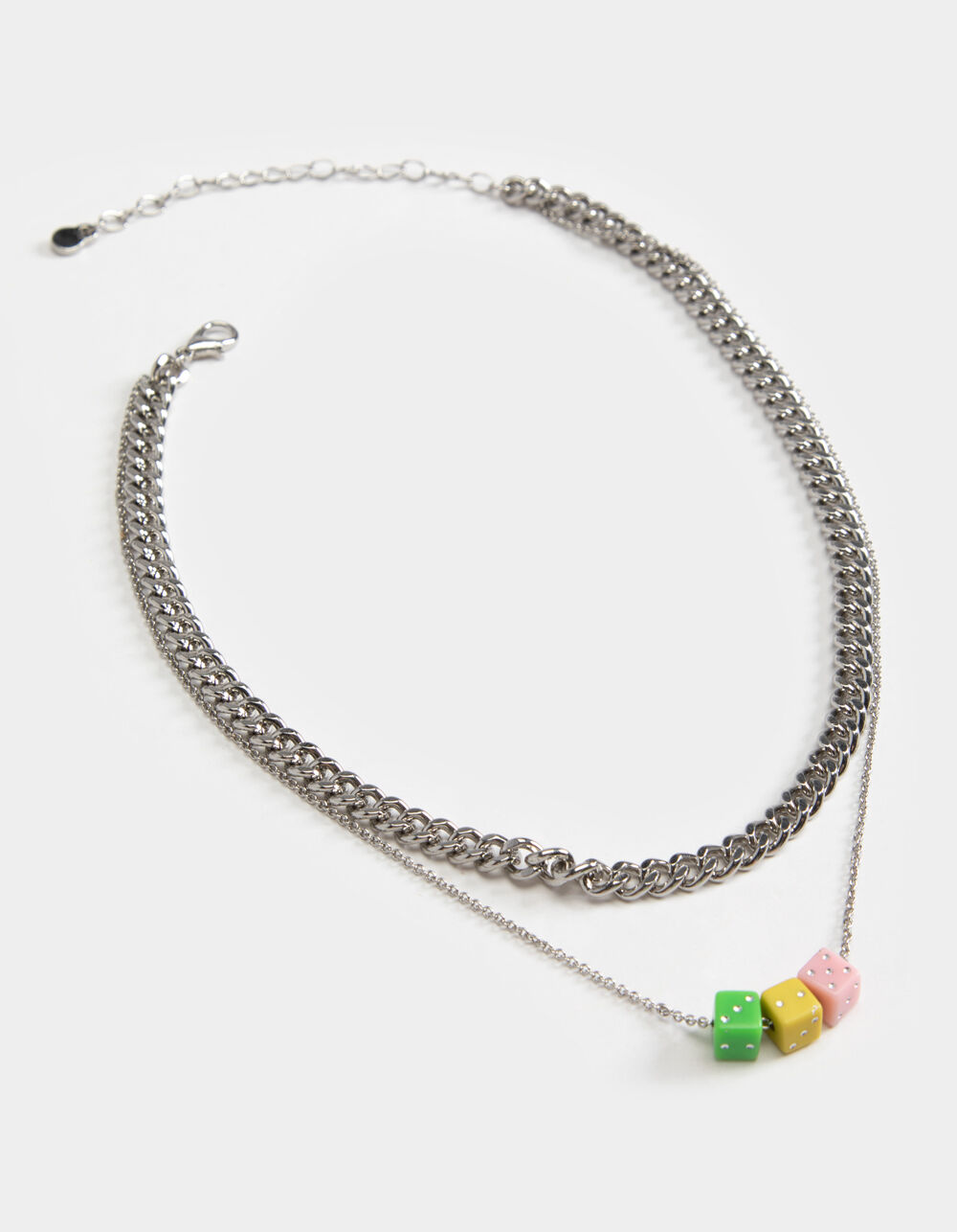 FULL TILT Multi Dice Necklace SILVER Tillys